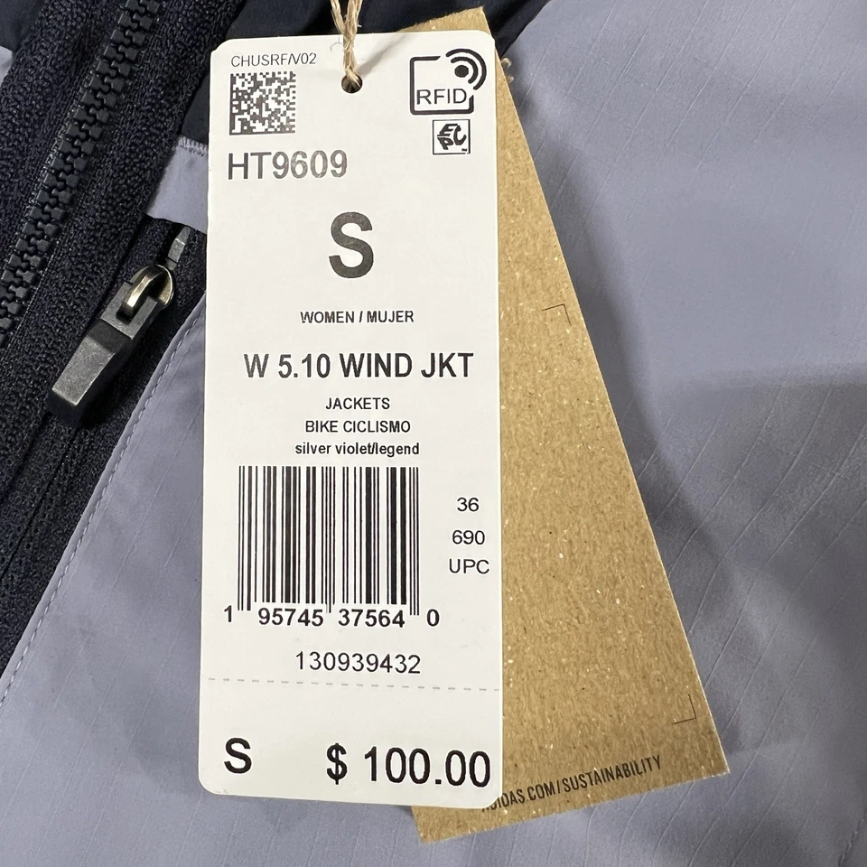 Adidas Five Ten Women's Wind Jacket Blue / Navy Size Small Style HT9609 NWT - Image 3 of 4