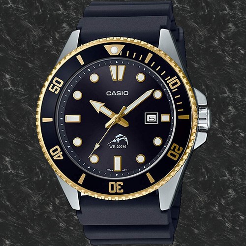 Casio MDV-106G-1A Men's Black Gold Diver Watch Duro 200M Analog Sports New 2020 - 第 3/4 張圖片