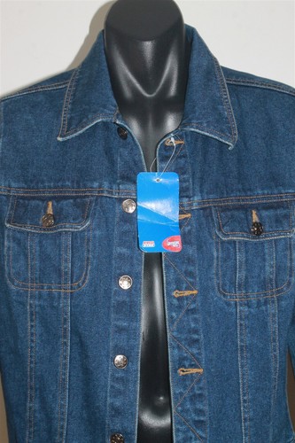 Vintage AFL North Melbourne Kangaroos Football Denim Jacket Women's Large BNWT - Picture 2 of 7