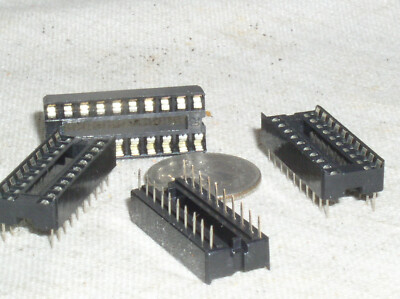 4 NOS 20-PIN DUAL WIPE LOW PROFILE IC CHIP PLUG IN PCB PWB SOCKET SHIP NOW USA