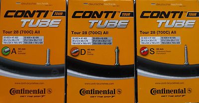 Continental Fahrradschlauch 28 Zoll AV 40mm DV 40mm SV 42 mm 28'' Conti Tour all