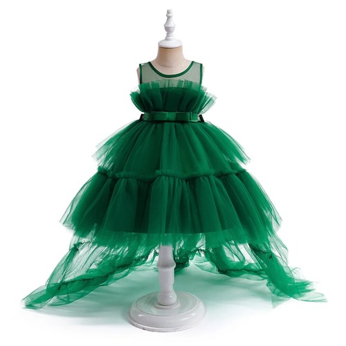 Kid Party Formal Evening Dress With Trailing Detachable Girls Princess Gown - Picture 26 of 32