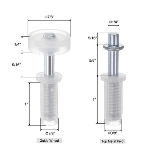 2pcs Bifold Door Hardware Repair Kit Include Top Pivot & Guide Wheel - Picture 2 of 6