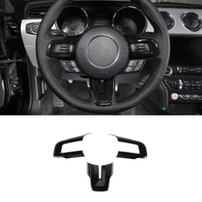Steering Wheel Border Panel Cover Trim 3* For Ford Mustang 2015-23 Bright Black