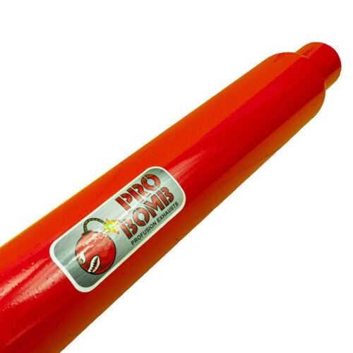 2.5" inch 63mm 22"PRO Bomb glass pack exhaust muffler silencer Cherry Red Colour - Picture 12 of 12