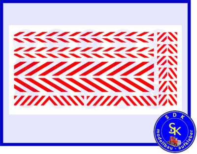 Warnstreifen Warnmarkierung rot weiss - Aufkleber - Decals - Spur H0 - 1:87