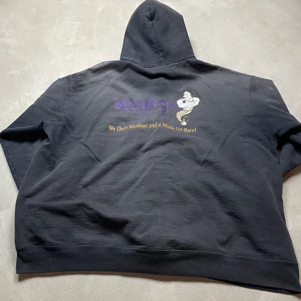 Moletom com capuz vintage Sun Faded preto Champion 3XL com zíper completo gênio desgastado - Imagem 2 de 4