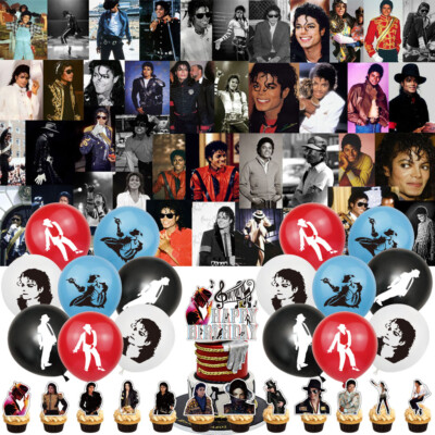 Michael Jackson Geburtstag Party Dekoration Banner Luftballons Cupcake Topper