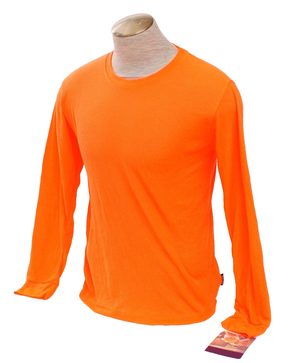 Bass Creek Workwear Men's XL Neon Orange Long Sleeve Thermal Shirt