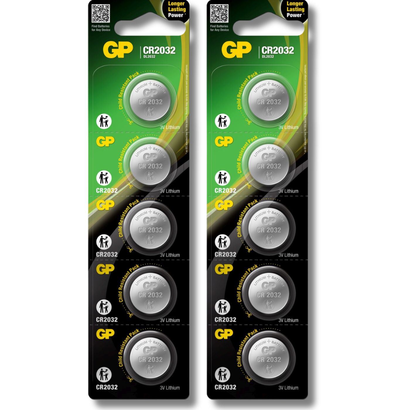 10x GP CR2032 3V Lithium Coin Cell Button Batteries 2032 DL2032 *EXPIRY 01/2035*
