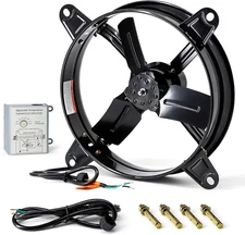 14" Gable Mount Vent Attic Fan, Exhaust Ventilation Fan with Adjustable Thermost