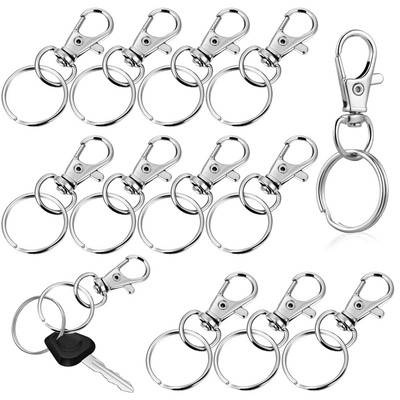 30Pcs Star Keychain Clips – Zinc Alloy Figure-8 Clasps For DIY Crafts & Keys