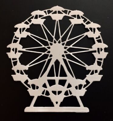 Ferris Wheel Die Cuts * Set of 6 * Black or White Cardstock * Carnival * Fair