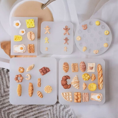 1:12 Dollhouse Miniature Cookie Bread Mini Food Silicone Mold DIY Accessories