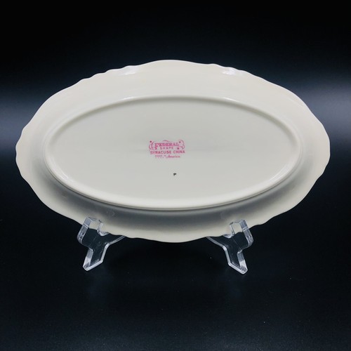 Vintage Syracuse Federal Shape China Rose Small Oval Serving Dish or Underplate - Picture 4 of 8