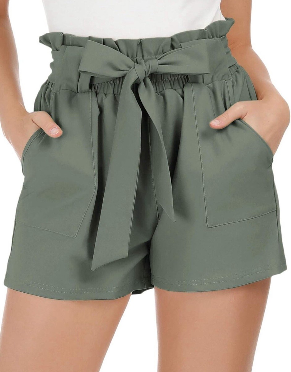 GRACE KARIN Women Bowknot Tie Waist Summer Casual Shorts with