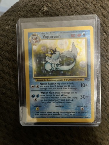 Vaporeon Miscut Pokemon Card Jungle Base Set 12/64 Holo Vtg 1999 1/1 Vintage