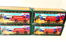 Ertl 1949 White Tilt Cab Tank Truck Texaco Die Cast Metal Bank 13 Lot of 4