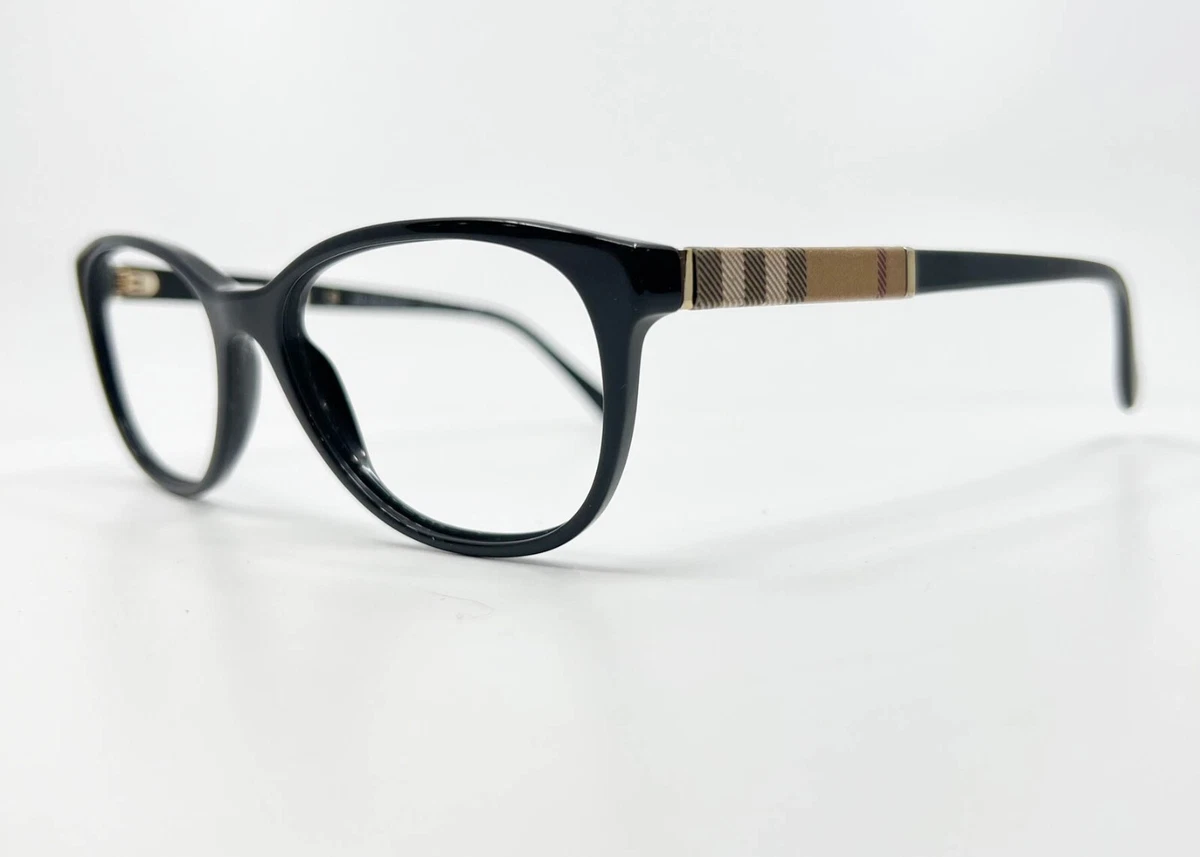 Burberry B2172 3001 Eyeglasses Frames Womens Black Plaid Glasses