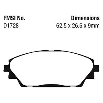 EBC DP42185R Yellowstuff Front Brake Pads for 2014-2017 Mazda 3 — 第 3/4 张图片