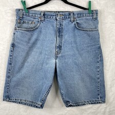 Vintage Levi's 505 Shorts Mens 38 Regular Fit 5 Pockets Y2K Denim Distressed USA