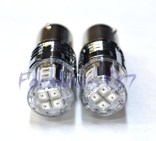 LED 15W P21/5W Red Two Bulbs Light Stop Brake Tail Parking Replacement Stock Fit - Afbeelding 5 van 18