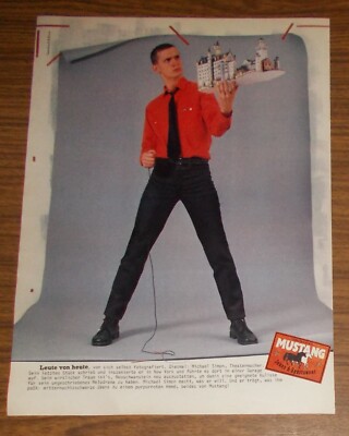 Seltene Werbung MUSTANG Jeans Theatermacher Michael Simon Neuschwanstein 1983