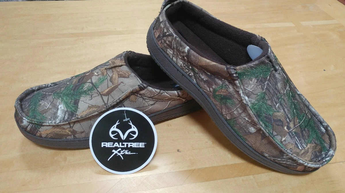 Men s Realtree Camouflage Hard Sole Slippers M L XL XXL 8 9 10 11
