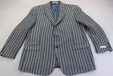 Hickey Freeman LINDSEY USA Blue Stripe Linen Sportcoat Blazer NWT 40 Long 1095