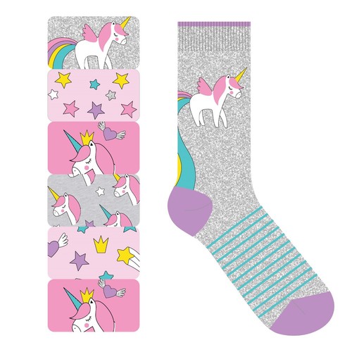 Girls Cotton Rich Novelty Socks - 6 pack - NON REFUNDALE SALE ITEM - Picture 8 of 12