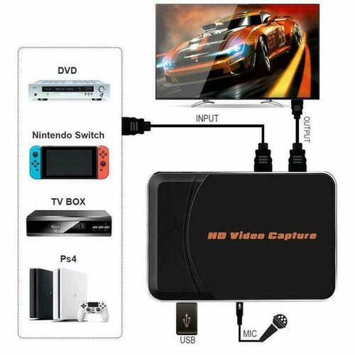 HDMI HD Video Capture Card Recorder &Mic 1080P Records to USB Flash HDMI Output - 第 3/11 張圖片