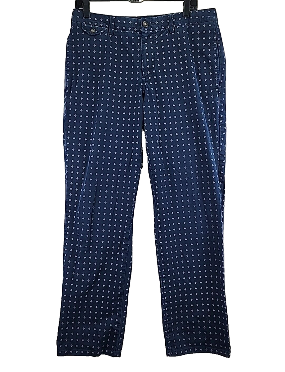 Bonobos Maide Golf Pants Mens 33x32 Navy Blue with White Diamonds Straight