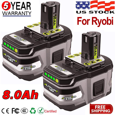 2Pack 8AH For RYOBI P108 18V One+ Plus High Capacity Battery 18 Volt Lithium-Ion