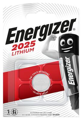 1 x Energizer CR 2025 3V Batterie Lithium Knopfzelle DL2025 im Blister 170mAh