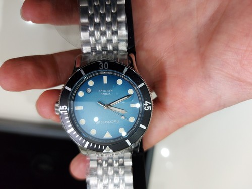 Raconteur Verne Nautilus silver and blue watch 50/300 - Picture 7 of 12