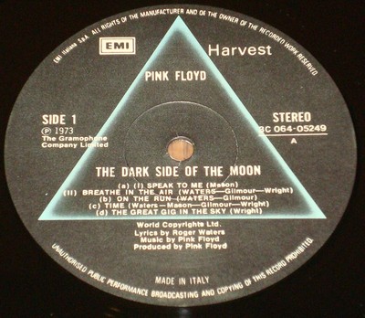 PINK FLOYD DARK SIDE OF THE MOON ORIGINAL FIRST PRESS ITALY