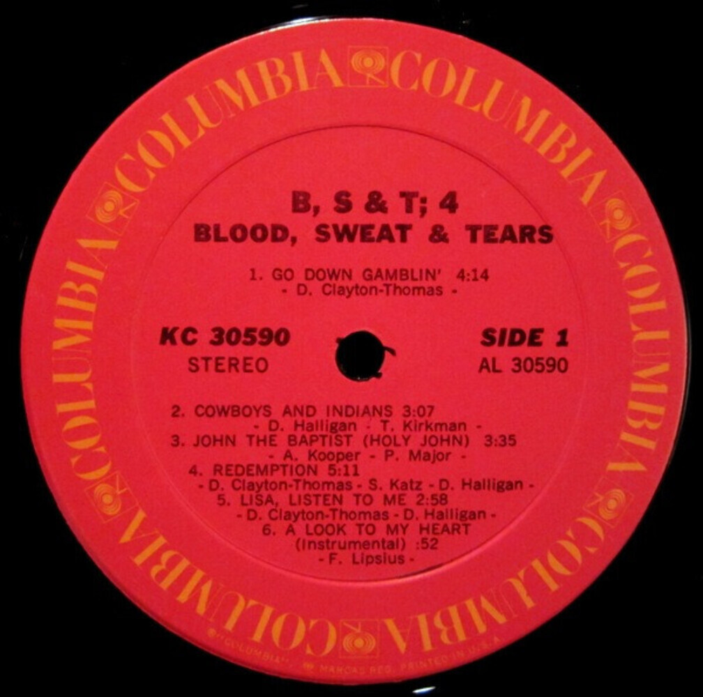 米LP Blood, Sweat &amp;amp; Tears B, S &amp;amp; T; 4 FRM30590 Friday Music, Columbia, Sony Music /00260 Blood Sweat & Tears B, S & T: 4 UK Vinyl LP — RareVinyl.com