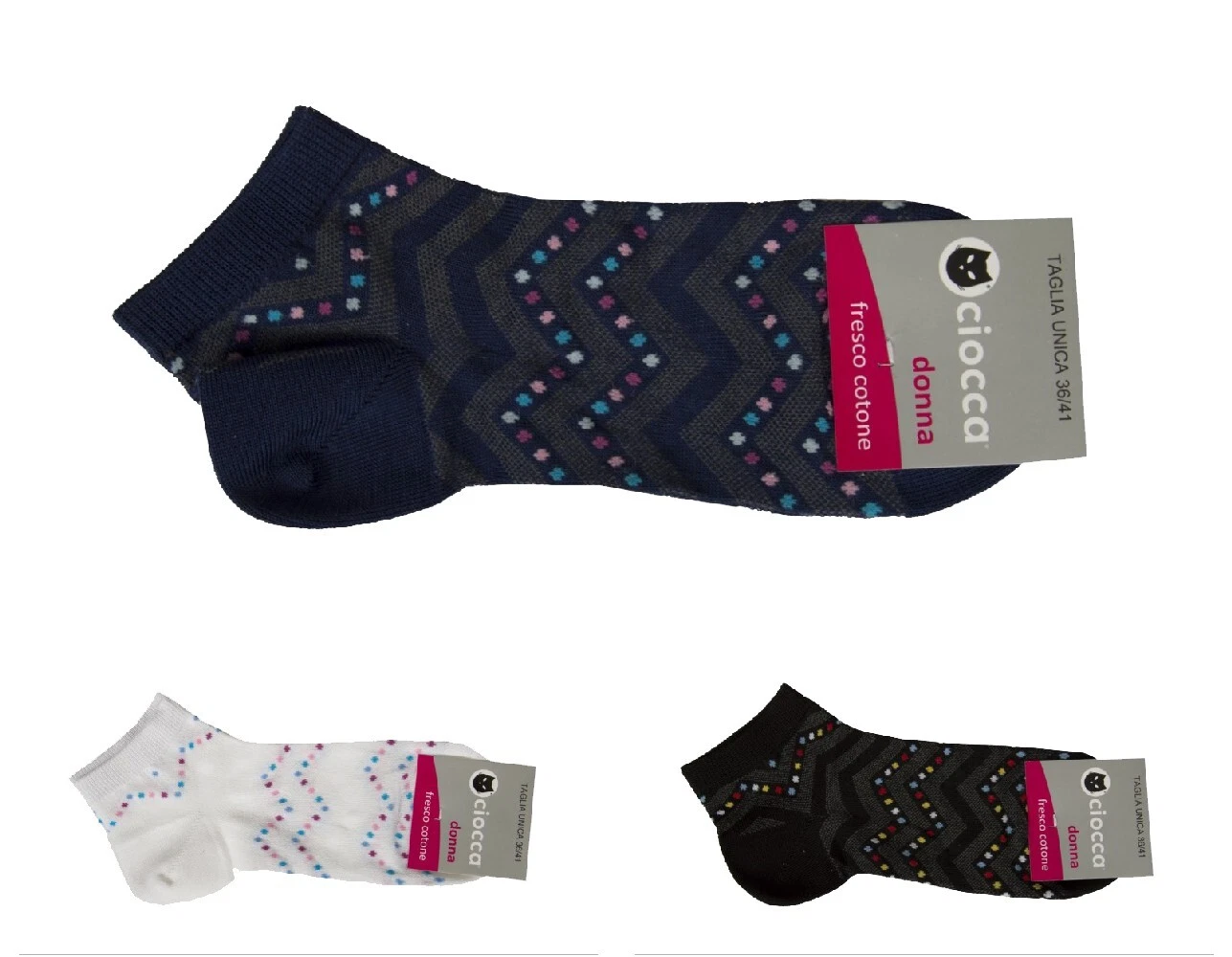 Sock low sock ghost woman ankle socks sneaker fresh cotton CIOCCA article 170/2