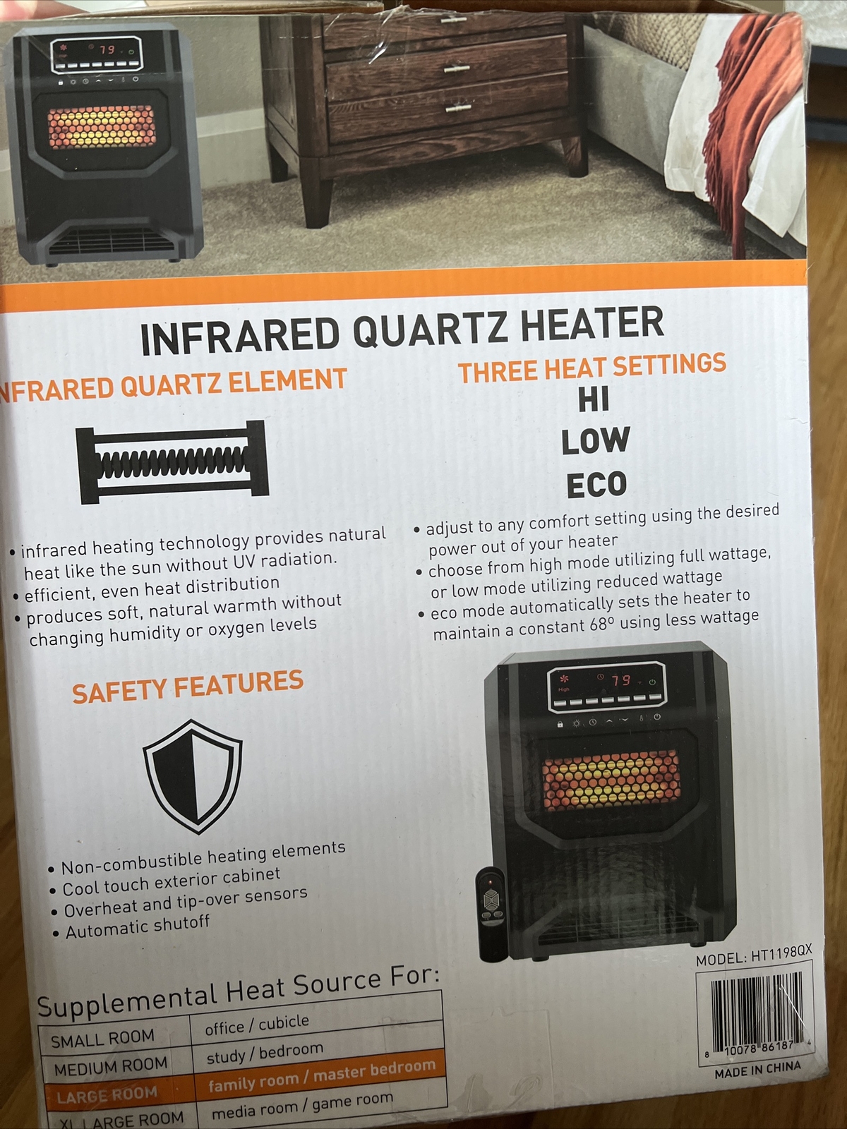 New- LifeSmart 6 Element Quartz Infrared Heater Buy now/offer!!!