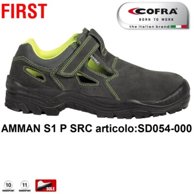 SCARPE ANTINFORTUNISTICA COFRA AMMAN S1 P SRC chiusura a strappo sandalo  pelle | eBay