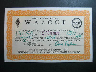 10471 Amateurfunk QSL Karte ENGLEWOOD NJ USA