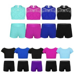 dancewear crop top and shorts