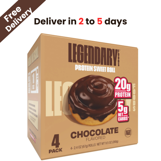 Legendary Foods Protein Sweet Roll Chocolate 4 Pack Protein Snack Gluten
