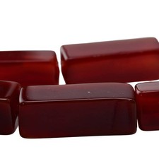 Carnelian Rectangle Bead Strand - Natural Gemstone 14 Inches