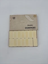 Vintage PUREMCO Professional Dominoes  Extra Thick Marblelike USA Made White