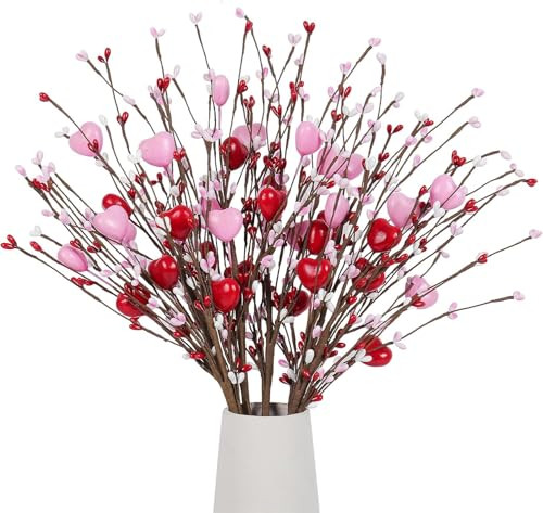 Valentines Day Decorations 4 Pcs Artificial Valentines Day Flowers Valentines