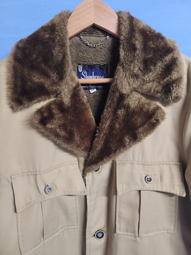 Vintage Shanhouse Herren braun Ente Gr. 38 kaltes Wetter Kunstfell gefüttert Mantel Jacke - Bild 2 von 8