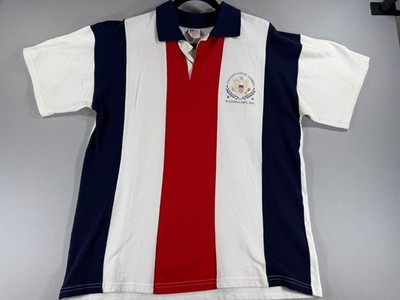 Vintage 80s 90s USA Washington DC Polo Large Made in USA Eagle Colorblock 100% C