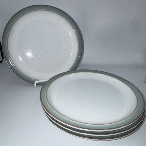 Set Of 4 Denby England Stoneware Regency Green Salad Plates  8.5”