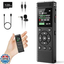 136GB Digital Voice Recorder with Playback,9000 Hours Audio Recor